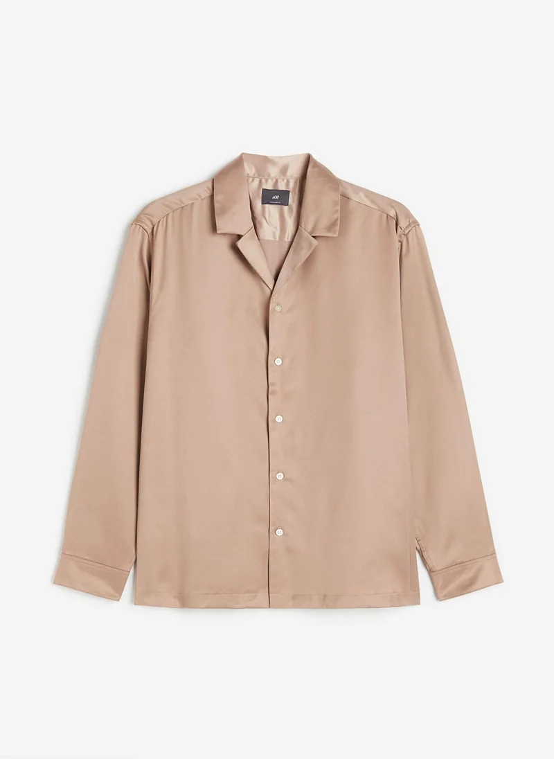 H&M Regular Fit Satin Resort Shirt