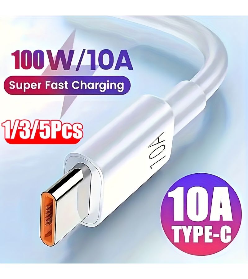 1m 100W 10A Type C Super Fast Charging Data Cable for Phone - Image 4