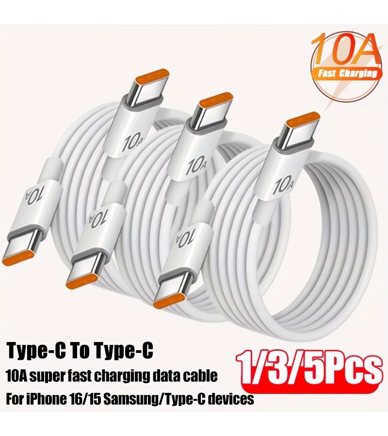 1m 100W 10A Type C Super Fast Charging Data Cable for Phone - Image 3