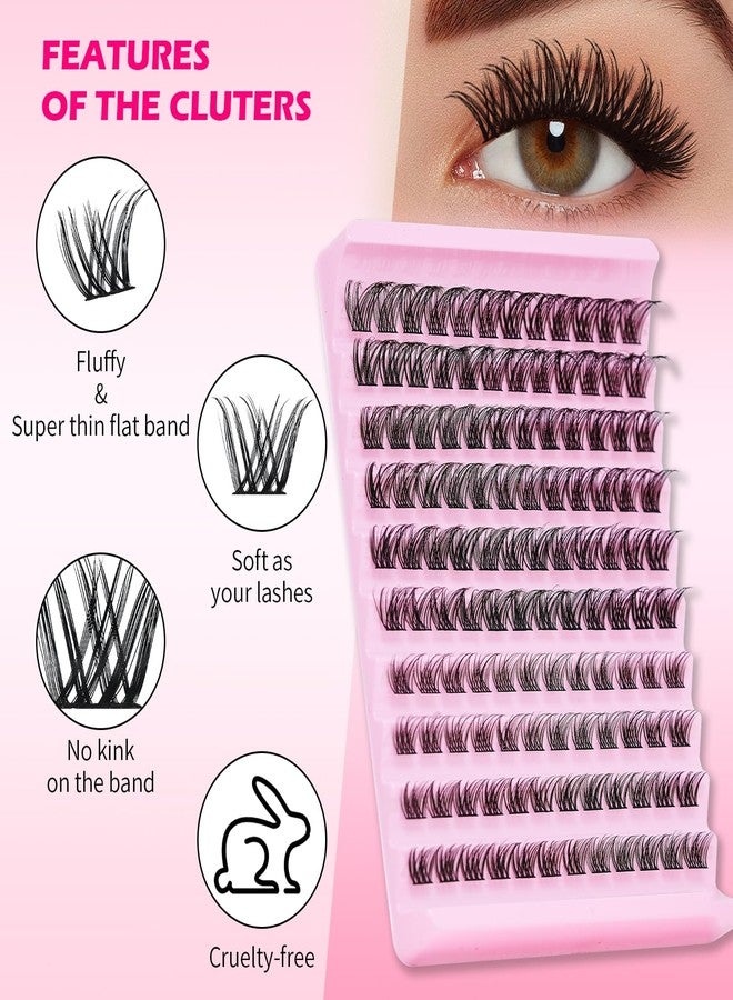 RITALASH Lash Clusters DIY Cluster Lashes Volume Eyelash Clusters Eyelash Extensions False Eyelashes Black Individual Lashes Super Thin Lash Band Wispy Lash Extension at Home(Z09,8-16mm) - Image 2