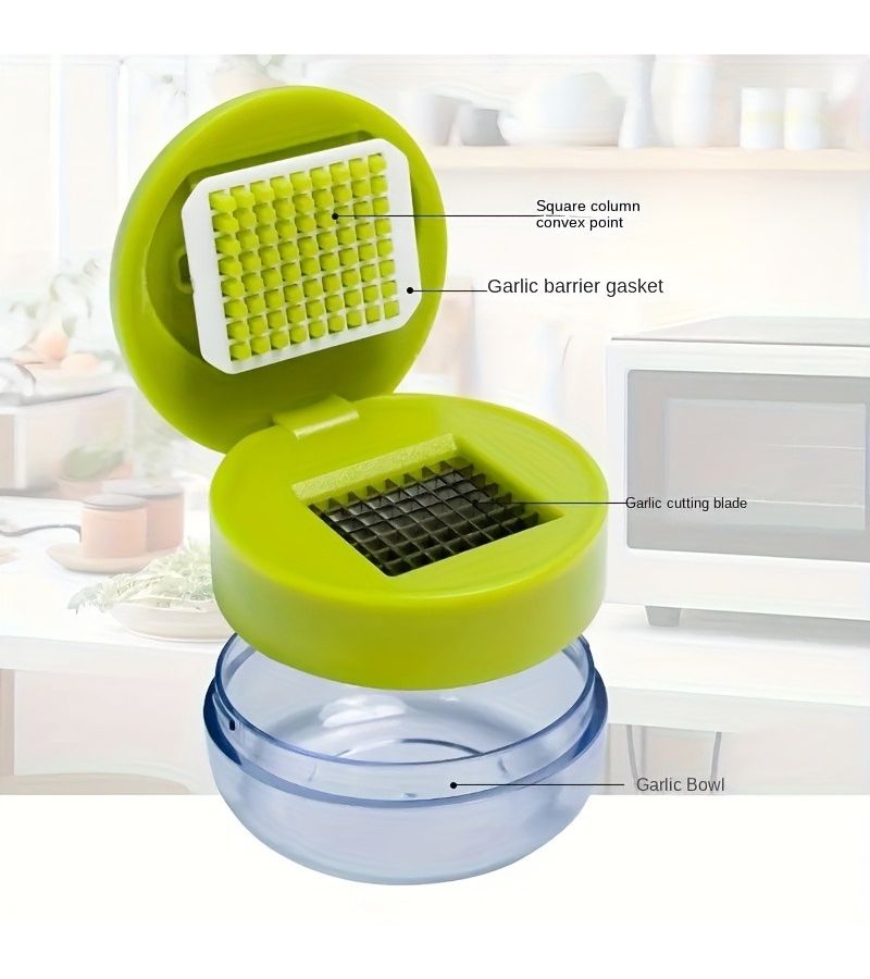 Green Heavy Duty Garlic Press And Chopper With Cutting Board Dishwasher Safe Kitchen Essential - Image 5