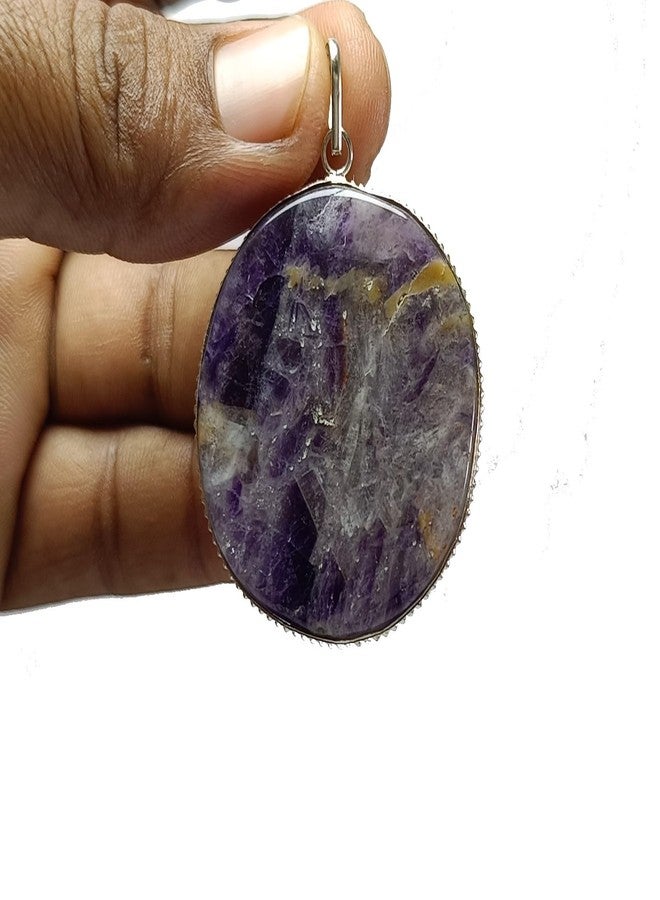CA AGATE Amethyst Round Healing Pendant Necklace Wire Wrapped reiki Healing Crystals Pendant - Image 4