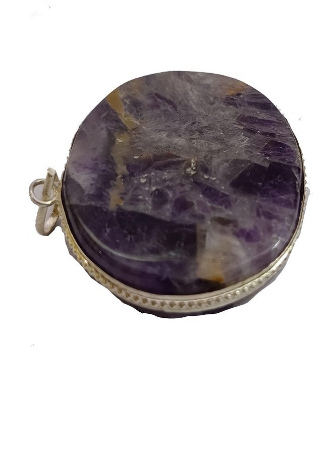 CA AGATE Amethyst Round Healing Pendant Necklace Wire Wrapped reiki Healing Crystals Pendant - Image 3