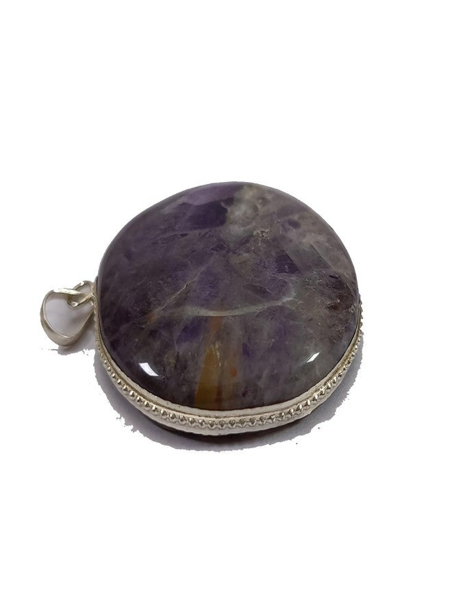 CA AGATE Amethyst Round Healing Pendant Necklace Wire Wrapped reiki Healing Crystals Pendant - Image 5