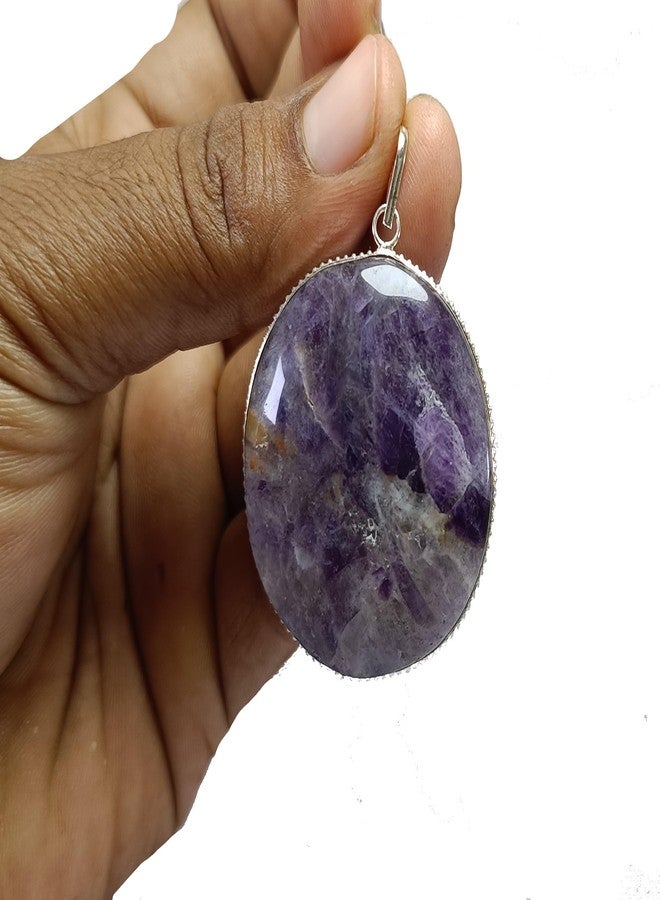 CA AGATE Amethyst Round Healing Pendant Necklace Wire Wrapped reiki Healing Crystals Pendant - Image 2