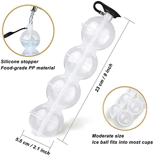 MUGATH ice Cube Ball Tray for Freezer, 4 Round Ice Ball Maker Tray,Big Size Ice Cube Mold for Bar Whiskey Cocktails Milk Juice Soup,ice Ball Maker Mold,Keep Drinks Chilled - Image 4