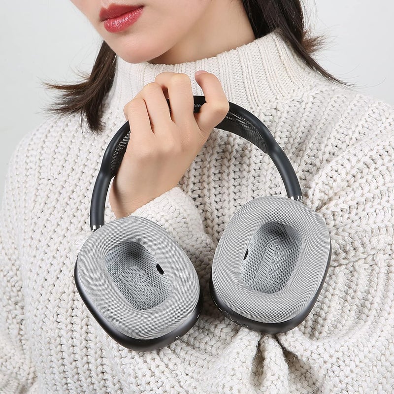 EARROCK Ear Cushions Replacement for AirPods Max Headphones,Mesh Fabric Covered Earpads with Memory Foam and Magnet (Silver) - Image 3