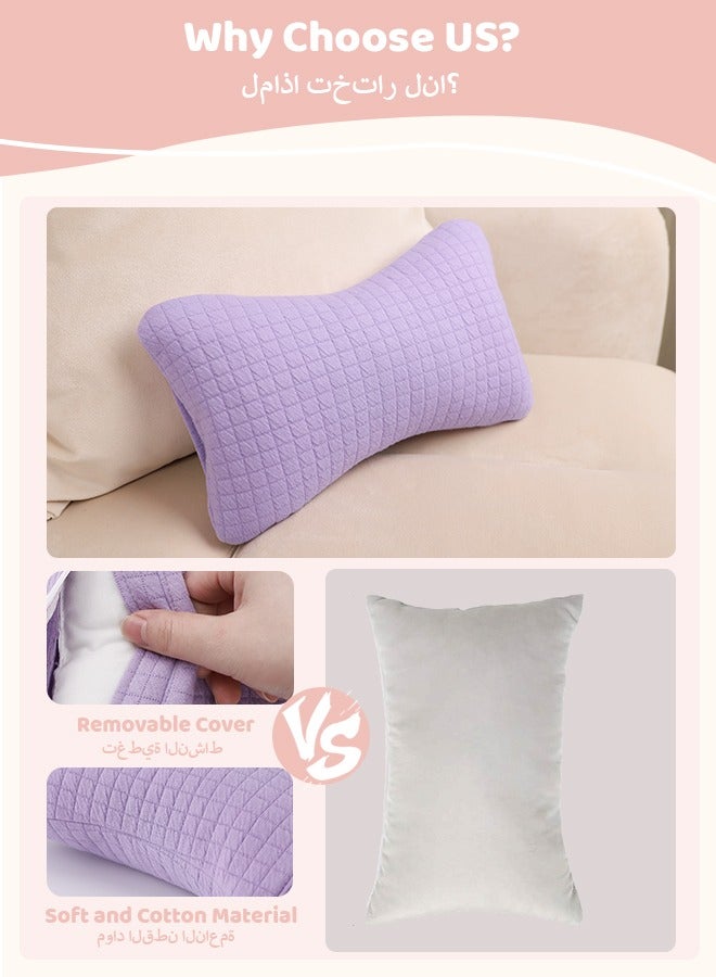 vocheer Small Pillows for Sleeping, Neck Pillow & Lumbar Support, Travel Pillow for Airplane, Car, Office & Home, Soft & Washable Mini Pillow for Side Sleepers, Purple-1PC - Image 3