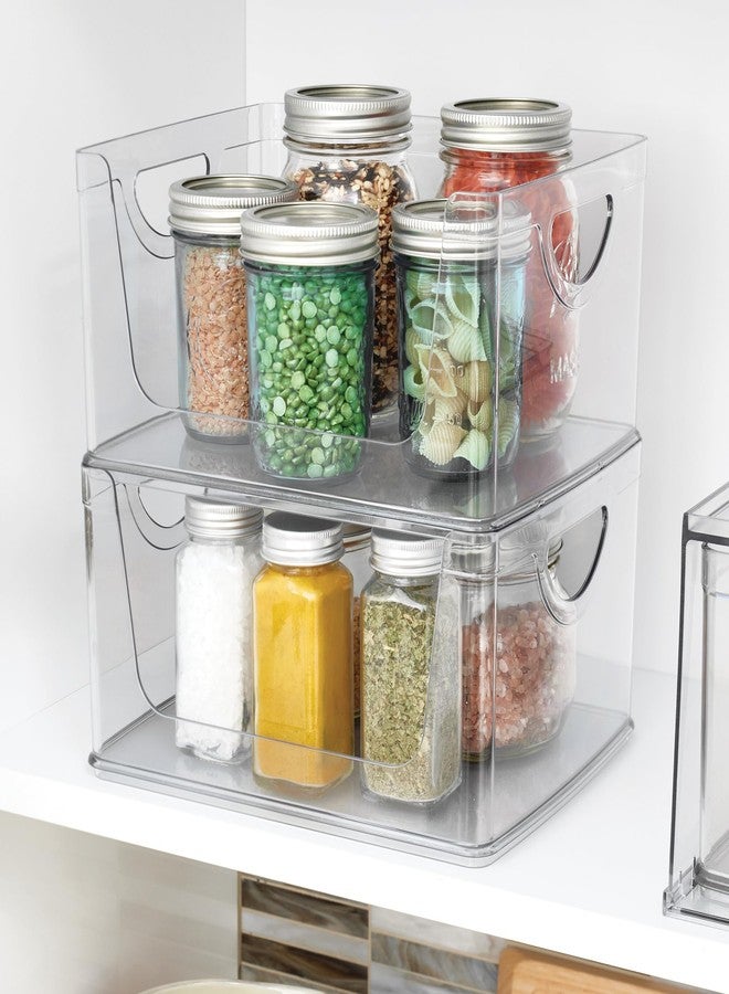 InterDesign iDesign Stackable Open-Front Storage Bin with Handles for Kitchen, Set of 2, Clear, Made in USA - Image 3