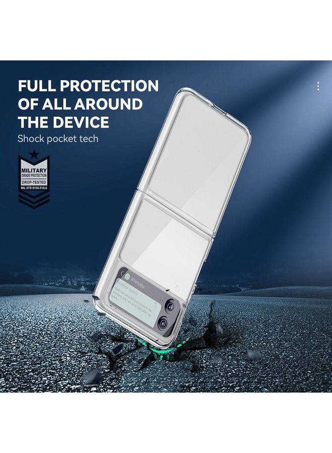Case Cover For Samsung Galaxy Z Flip3 5G Simple All-inclusive Clear Crystal PC +TPU Shockproof Case