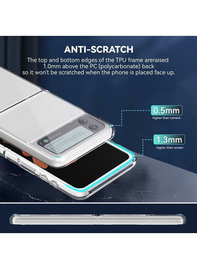 Case Cover For Samsung Galaxy Z Flip3 5G Simple All-inclusive Clear Crystal PC +TPU Shockproof Case