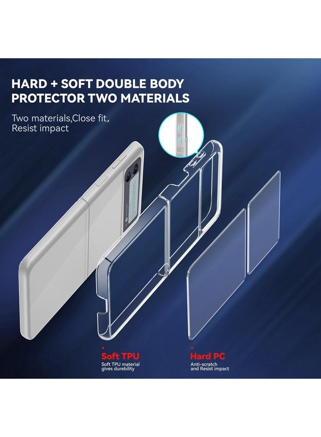 Case Cover For Samsung Galaxy Z Flip3 5G Simple All-inclusive Clear Crystal PC +TPU Shockproof Case