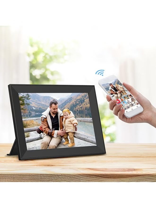 XiuWoo - Electronic Digital Photo Frame, 10.1 Inch WIFI Smart Cloud Photo Album, WIFI Slideshow Digital Picture Frame With IPS Touch Screen, Sturdy And Durable Electronic Picture Frame, (1pc, Black, 16G) - Image 1