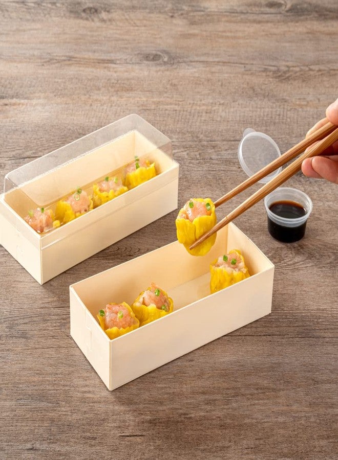 Restaurantware 18 oz Rectangle Poplar Long Straight Container, 100 Pack - Image 4