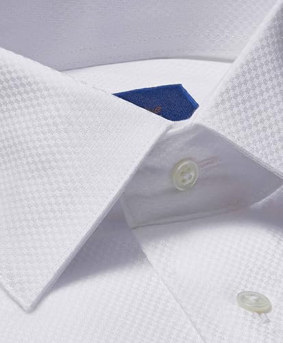 David Donahue Mens Regular Fit Boxed French Cuff Formal Shirt, White, 17 x 34/35 - Image 2