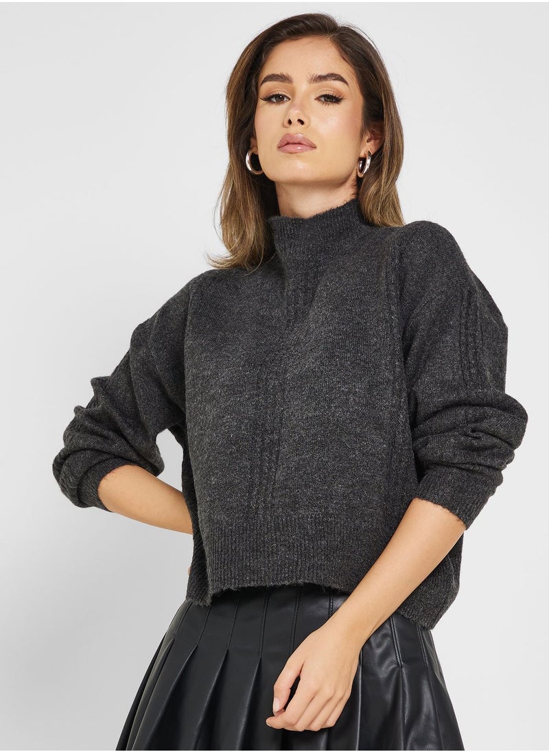 High Neck Knitted Sweater