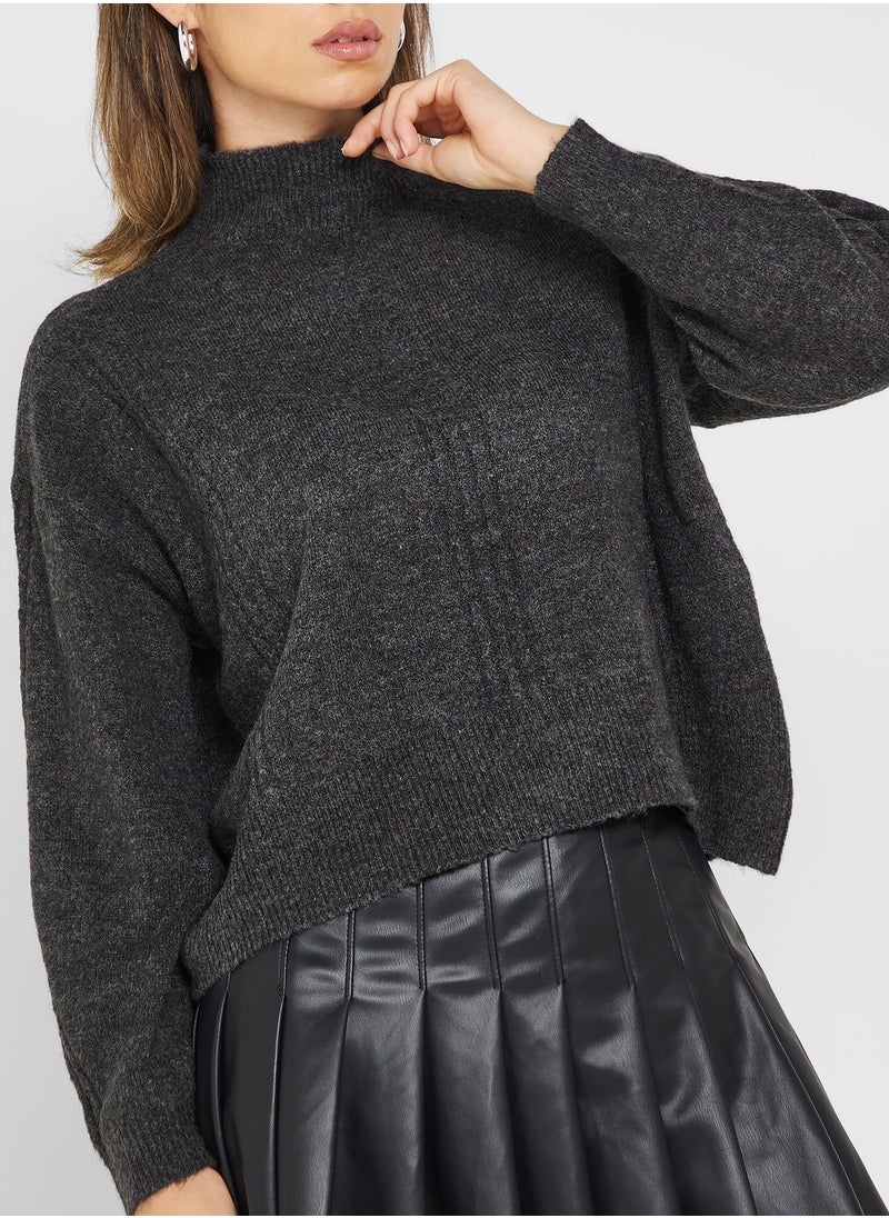 High Neck Knitted Sweater
