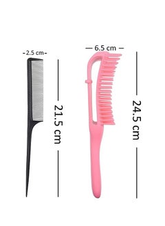 ORiTi ORiTi Brush and Comb Set - 1x Detangling Hair Brush, 2x Styling Brush - Detangling for African/American Hair Texture and Curly, Wavy, Afro Hair - Rat Tail Combs For Styling All Hair Types  - Image 4