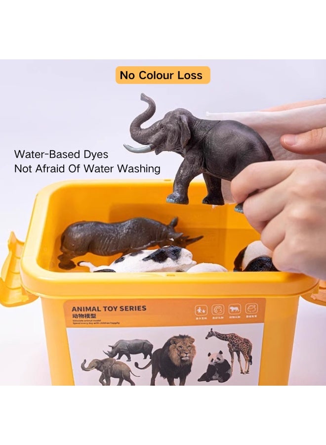 ماكدو مجموعة ألعاب حيوانات برية، 18 قطعة مجسمات حيوانات برية واقعية من حيوانات الغابة البرية وإكسسواراتها - زرافة، أسد، نمر، حمار وحشي والمزيد - ألعاب تعليمية للأطفال 3+ - Image 4