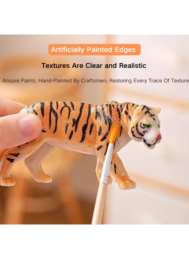 ماكدو مجموعة ألعاب حيوانات برية، 18 قطعة مجسمات حيوانات برية واقعية من حيوانات الغابة البرية وإكسسواراتها - زرافة، أسد، نمر، حمار وحشي والمزيد - ألعاب تعليمية للأطفال 3+ - Image 5