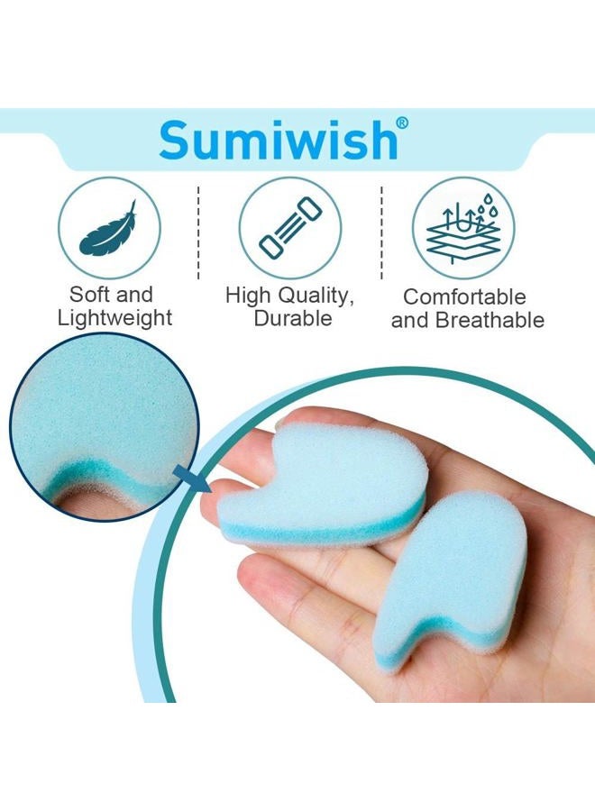 Sumiwish Foam Toe Separators, 20 Pack Breathable Toe Spacers, Reduce Friction and Relieve Corns Pain, Overlapping Toes Corrector - (Blue) - Image 3