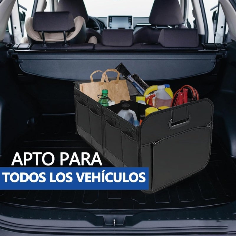 Car Trunk Organizer: Blue Foldable Waterproof Oxford Fabric With 3 Compartments - Reinforced Stitches & Secure Buckles Portable Storage Organizer for SUV, Off-road Vehicle, Home, Picnic, Camping - Image 2