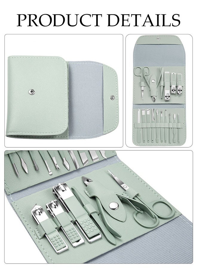 DUNISO 16 in 1 Professional Nail Clipper Set Stainless Steel Pedicure Kit Nail Care Kit with Portable Storage Bag Nail Care Tools Grooming Manicure Kit for Home Workplace Outdoor Travel - Image 3