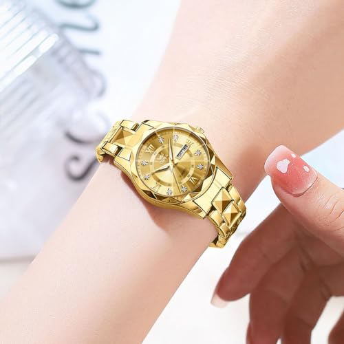 OPK Watch for Women Gold Bling Diamond Business Female Watch Stainless Steel Easy to Read Small Ladies Wrist Watches Luminous Waterproof - Image 4