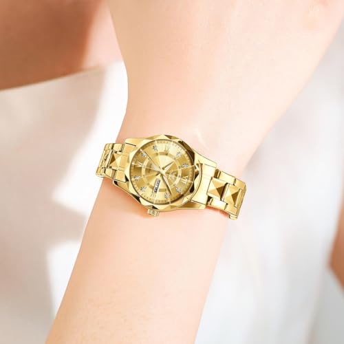 OPK Watch for Women Gold Bling Diamond Business Female Watch Stainless Steel Easy to Read Small Ladies Wrist Watches Luminous Waterproof - Image 5