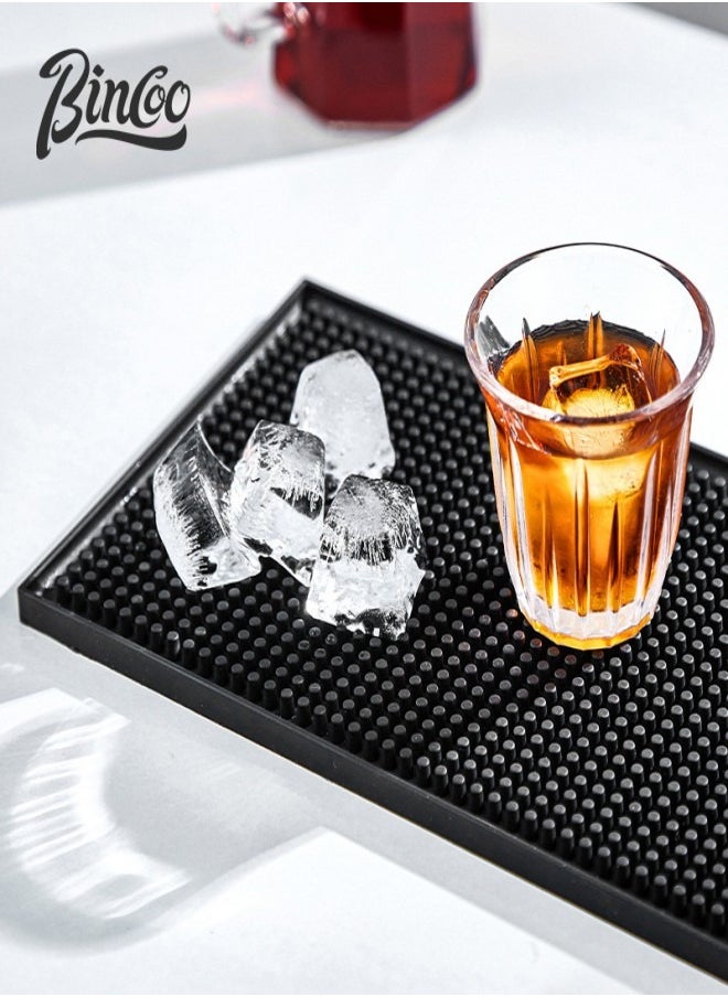 Bincoo Bincoo Non-Slip Bar Drainage Mat – Waterproof PVC Coffee Cup Mat, Rectangular Rubber Drip Mat (45x30cm)  - Image 1