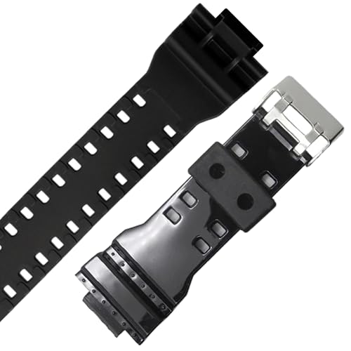 DBLACK ''CDS3'' 16MM Resin Watch Strap // Best Replacement, Compatible Strap with CASI0 Gshock GD-120, GA-100, GA-110, GA-100C & Other Model Watches (Glossy Black) - Image 5