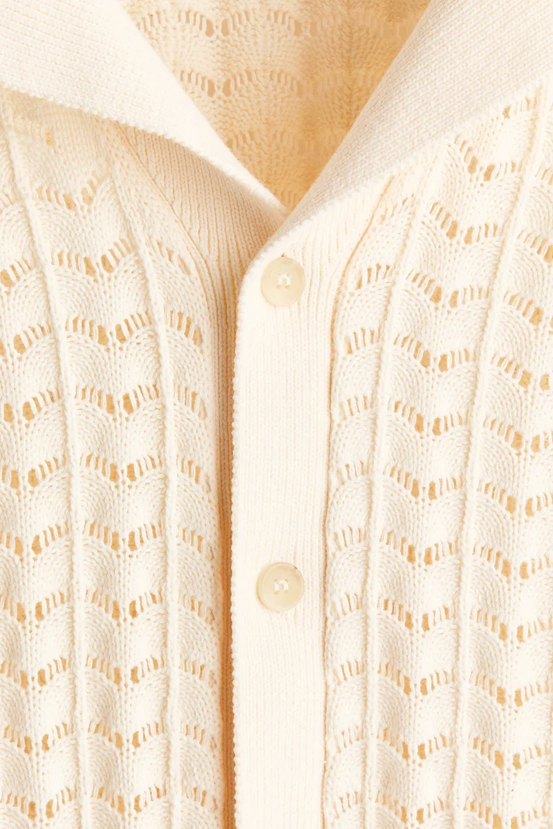 H&M Relaxed Fit Pointelle-knit resort shirt