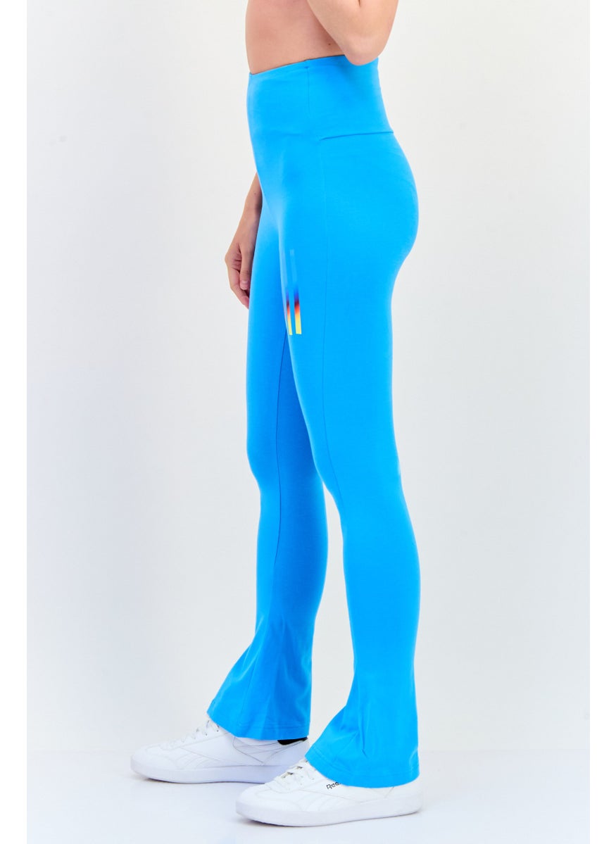 Adidas Women Sportswear Fit Flared Training Leggings, Sky Blue  - Image 3