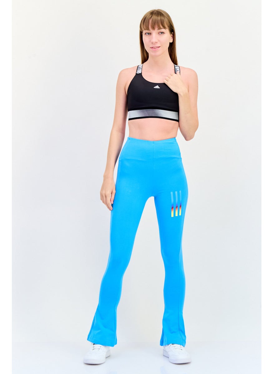 Adidas Women Sportswear Fit Flared Training Leggings, Sky Blue  - Image 2