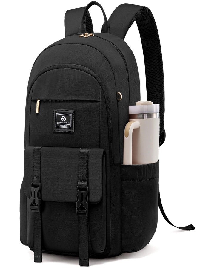 LOVEVOOK School Backpack for Girls Boys,Bookbag for Teen with Pouch Pocket for Large Capacity Cup, Waterproof School Bookbag, Preppy Backpack Travel Daypack with 15.6 inch Laptop Compartment - Image 1