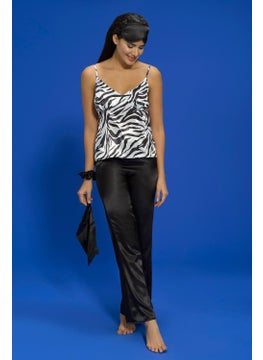 For You Moda 6-Piece Zebra Black Pajama Set, Both Inside and Outside S27685  - Image 2