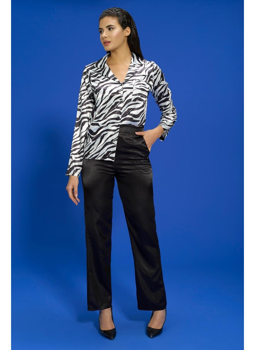 For You Moda 6-Piece Zebra Black Pajama Set, Both Inside and Outside S27685  - Image 5