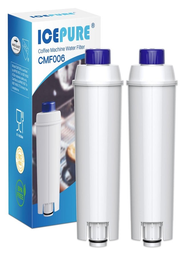 ICEPURE فلاتر ماكينة قهوة آيس بيور متوافقة مع ديلونجي DLSC002، خراطيش فلتر مياه بالكربون النشط، بديل لمرشحات ديلونجي ECAM، ESAM، ETAM، BCO، EC، عبوة من قطعتين - Image 1