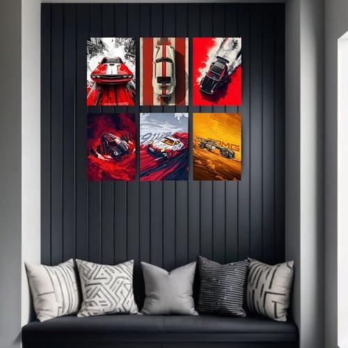 Posters Inc Paper A4 Super Cars Poster Pack of 6 - Room Decor Aesthetic Stuff, Wall Stickers For Home Decoration of Living Room, Bedroom & Office For Motor Sport Enthusiasts - With Glue Dots - Image 4