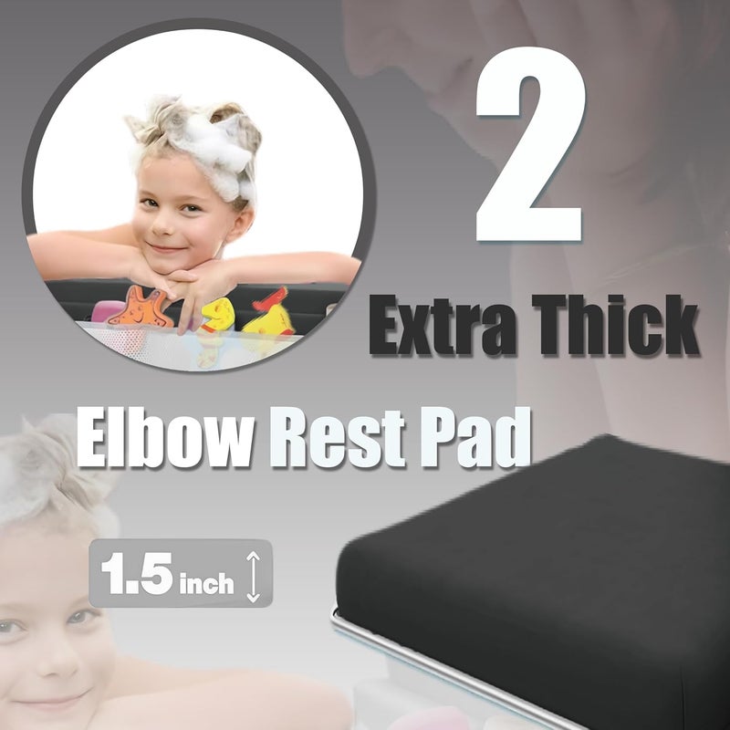 Supa Ant Baby Bath Kneeler and Elbow Rest Pad –Mom’s Choice Award Winner –US-Designed Extra Thick Bathtub Kneeling Pad with 8 Suction Cups, 5-Pocket Organizer, Non-Slip, Cushioned, Durable (Charcoal) - Image 3