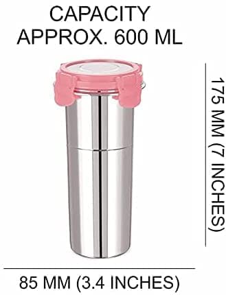 KIDINGTON Stainless Steel Set of 2 Fusion Tumbler Lock air Tight Glass Tumbler with Lid 400600 ml - Image 2