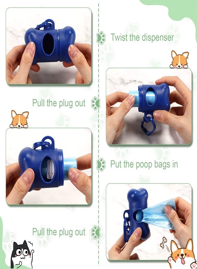 PerKoop 80 Pcs Dog Poop Bag Dispenser with Disposal Dog Waste Bags Bulk Dispensers Puppy Dog Poop Bag Holder with Clips for Doggy, 9 Colors (Bone Shape) - Image 4