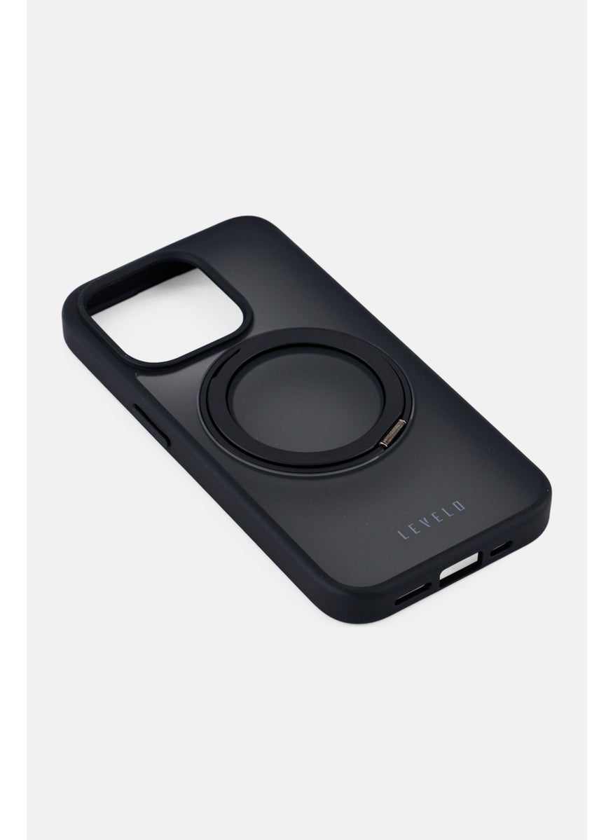 LEVELO - Iphone 15 Pro Ringo Reinforced Corners With Airguard Protective Case, Black - Image 1
