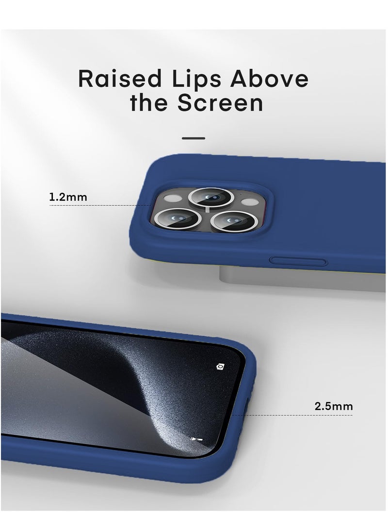Houmt - iPhone 15 Pro Case 6.1" Slim Liquid Silicone Soft Gel Rubber with 2X iPhone 15 Pro Screen Protector Shockproof Protective Phone Case Anti-Scratch Microfiber Lining for Apple iPhone 15 Pro - Image 1