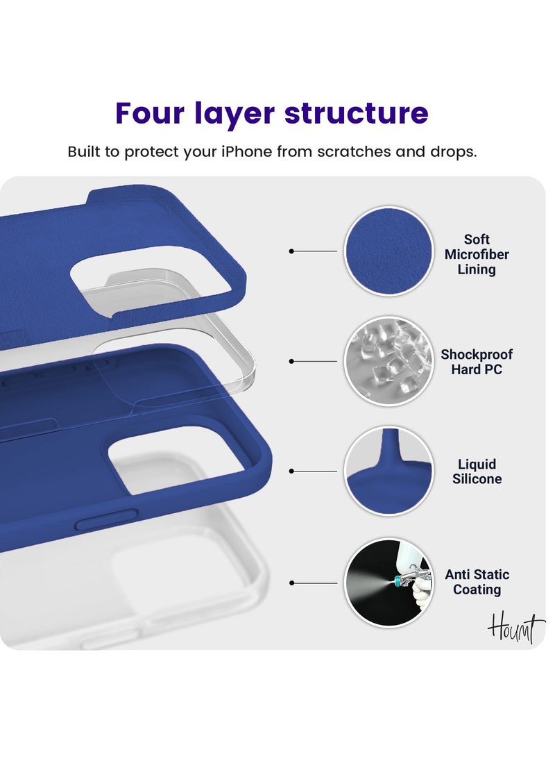 Houmt - iPhone 15 Pro Case 6.1" Slim Liquid Silicone Soft Gel Rubber with 2X iPhone 15 Pro Screen Protector Shockproof Protective Phone Case Anti-Scratch Microfiber Lining for Apple iPhone 15 Pro - Image 1