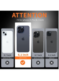 Houmt iPhone 15 Pro Case 6.1" Slim Liquid Silicone Soft Gel Rubber with 2X iPhone 15 Pro Screen Protector Shockproof Protective Phone Case Anti-Scratch Microfiber Lining for Apple iPhone 15 Pro  - Image 2