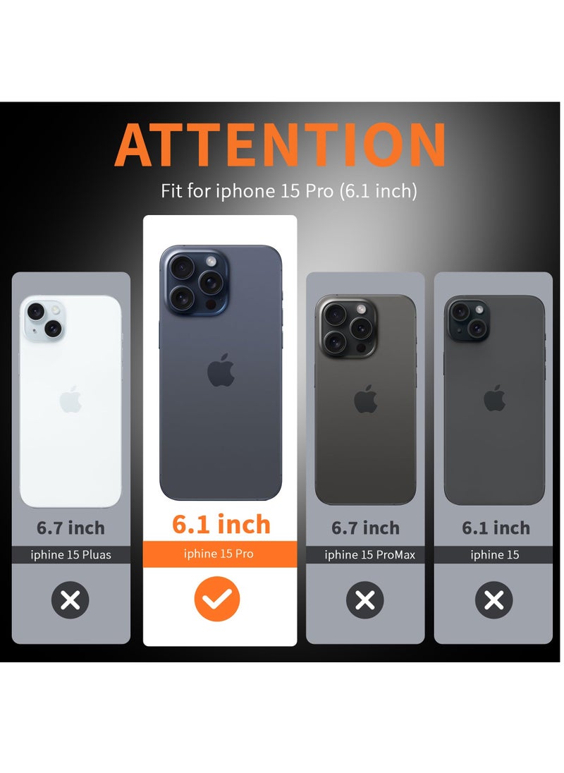 Houmt - iPhone 15 Pro Case 6.1" Slim Liquid Silicone Soft Gel Rubber with 2X iPhone 15 Pro Screen Protector Shockproof Protective Phone Case Anti-Scratch Microfiber Lining for Apple iPhone 15 Pro - Image 1