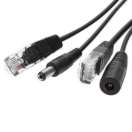BeElion 2Kits 4PCS Passive PoE Injector and Splitter Kit with 5.5x2.1 mm DC Power Adaptor Connector,Black - Image 2