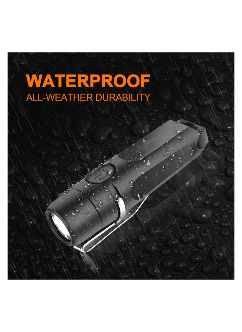 SYOSI - 650 Lumens Rechargeable Keychain Flashlight, EDC Pocket Flashlight Mini Rechargeable Flashlight High Lumens Keychain Flashlight Pocket-Sized Flashlight for Camping Outdoors Emergency - Image 1