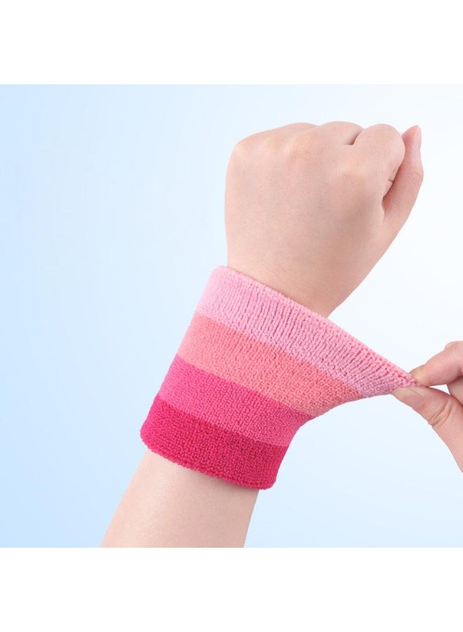 جين لى تشيانغ 6 قطع من أساور المعصم الرياضية للجنسين بألوان متدرجة تمتص العرق وأساور قابلة للتنفس وأساور سريعة الجفاف وأساور رياضية قابلة للتنفس - Image 2